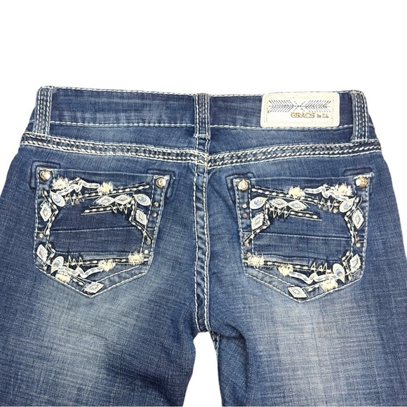 GRACE in LA Women’s Embellished Jean Capris Size 26 - Picture 10 of 15